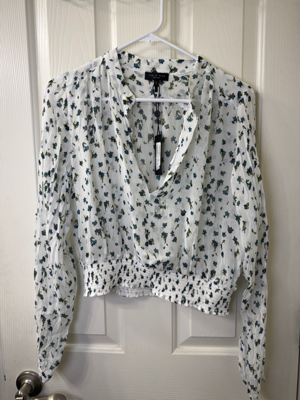 RAG & BONE CALISTA FLORAL TOP small nwt retail $350 boho grandma festival
